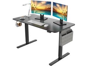 Standing Desk Adjustable Height Electric Stand Up Desk, Home Office Computer Desk for Work, Sit Stand Adjustable Desk (55''x28'', Black)