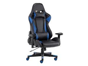 Gaming Chair Racing Video Game Chairs High Back Ergonomic Office Computer Desk Chair with Headrest and Lumbar Pillow Recliner Swivel Rocker Chair - Blue Gaming Chair Racing Video Game Chairs High Back Ergonomic Office Computer Desk Chair with Headrest and Lumbar Pillow Recliner Swivel Rocker Chair - Blue