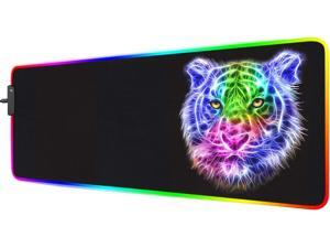 RGB Gaming Mouse Pad - 14 Light Modes Extended Computer Keyboard Mat, Anime LED Mouse Pad Large,High-Performance Mouse Pad Optimized for Gamer 31.5 X 12in (Tiger Mouse pad) RGB Gaming Mouse Pad - 14 Light Modes Extended Computer Keyboard Mat, Anime LED Mouse Pad Large,High-Performance Mouse Pad Optimized for Gamer 31.5 X 12in (Tiger Mouse pad)