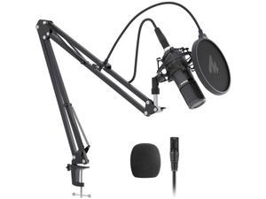 XLR Condenser Microphone Kit MAONO AU-PM320S Professional Cardioid Vocal Studio Recording Mic for Streaming, Voice Over, Vocal, Home-Studio