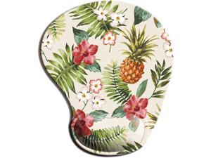 ITNRSIIET Mouse Pad, Ergonomic Mouse Pad with Gel Wrist Rest Support, Gaming Mousepad with Lycra Cloth, Non-Slip PU Base for Gaming Computer, Laptop, Home, Office & Travel Flower and Pineapple