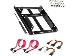 SSD/HDD Metal Mounting Bracket kit 2.5 to 3.5 Convert Any 2.5 inch Solid State Drive/HDD Into One 3.5 inch Drive Bay