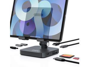 BYEASY Foldable USB C Hub Stand Compatible for iPad Pro 2018 2020, Docking Station Adapter with HDMI, PD Charging, Card Reader, 3.5mm Headphone Jack for Galaxy Tab S4,S5e, S6, Huawei M5/M6 BYEASY Foldable USB C Hub Stand Compatible for iPad Pro 2018 2020, Docking Station Adapter with HDMI, PD Charging, Card Reader, 3.5mm Headphone Jack for Galaxy Tab S4,S5e, S6, Huawei M5/M6
