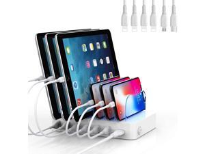 SooPii Premium 6-Port USB Charging Station Organizer for Multiple Devices, 6 Short Charging Cables Included, for Phones, Tablets, and Other Electronics, White SooPii Premium 6-Port USB Charging Station Organizer for Multiple Devices, 6 Short Charging Cables Included, for Phones, Tablets, and Other Electronics, White