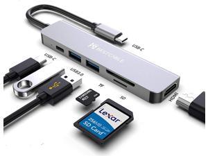 BEST CABLE USB C Hub Multiport Adapter - 6 in 1 Portable with 4K HDMI Output, 2 USB 3.0 Ports, SD/TF Card Reader,USB C 100W PD, Compatible with MacBook, XPS More USB C Devices BEST CABLE USB C Hub Multiport Adapter - 6 in 1 Portable with 4K HDMI Output, 2 USB 3.0 Ports, SD/TF Card Reader,USB C 100W PD, Compatible with MacBook, XPS More USB C Devices