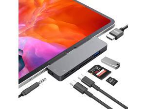 iPad Pro USB C Hub, 7-in-1 USB C Dock to HDMI, USB 3.0, USB-C, 3.5mm Audio and 60W PD Dock Compatible for New iPad Pro 2021, 2020, 2018, iPad Air 2020, New MacBook Pro/Air, iMac and More iPad Pro USB C Hub, 7-in-1 USB C Dock to HDMI, USB 3.0, USB-C, 3.5mm Audio and 60W PD Dock Compatible for New iPad Pro 2021, 2020, 2018, iPad Air 2020, New MacBook Pro/Air, iMac and More