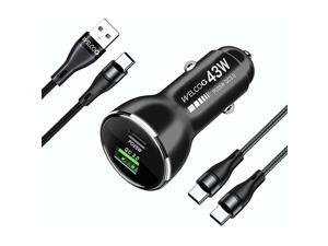 USB C Car Charger – Premium USB Car Charger with Cable – Super Fast Car Charger USB C and USB A – Adaptive Fast Charging PD/PPS Port – Compatible with Android Gadgets USB C Car Charger – Premium USB Car Charger with Cable – Super Fast Car Charger USB C and USB A – Adaptive Fast Charging PD/PPS Port – Compatible with Android Gadgets