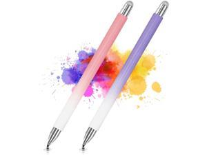 Stylus Pen for iPad (2 Pcs), Universal Touch Screens Stylus Pens High Sensitivity Disc & Fiber Tip Pencils Compatible with Apple/iPhone/iPad/Android/Microsoft Tablets and All Capacitive Touch Screens