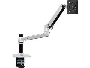 Amazon Basics Single Monitor Stand - Lift Engine Arm Mount, Aluminum - Silver