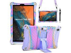D Case Compatible with Lenovo Tab FHD TB8705FLenovo Tab M8 HD TB8505F Include Strap  Stylus Soft Silicone Protective Cover with Stand for Lenovo M8 3rd Gen TB8506 Rose  Purple