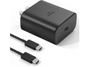 45W USB-C Super Fast Charging Wall Charger for Samsung Galaxy S22 Ultra/S22+/S22/S21 S20 Plus Ultra Note 10+ 5G/Note 20 Tab S8/S8+/S8 Ultra/S7 PD 3.0 PPS Type C Charger Adapter with 5ft Cable