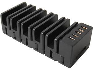 5 Port Charging Station Organizer 36W - 5 Adjustable Slot for Customized Setup - for iPhone, iPad, Android Phone & Tablet