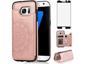 Samsung Galaxy S7 Edge Flip Case Cover for Samsung Galaxy S7 Edge Leather Extra-Shockproof Business Kickstand Card Holders Cell Phone case with Free Waterproof-Bag Business