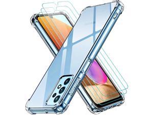 Clear Slim Soft TPU Silicone Protective Shockproof Phone Case for Samsung Galaxy A32 5G iVoler Case for Samsung Galaxy A32 5G 6.5 with 3 Pack Tempered Glass Screen Protector Crystal Clear 