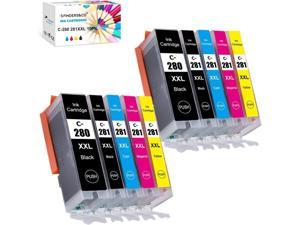 DOUBLE D 280 281 Ink Cartridges Compatible Replacement for Canon Ink 280 and 281 Cartridges PGI-280XXL CLI-281XXL for Canon PIXMA TS9120 TR7520 TR8520 TS8120 TS8220 TS8320 TS6100 6Pack 