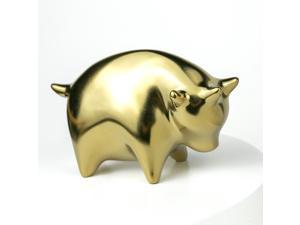 Ceramic Ornaments Golden Bull Statue - Modern Gold Decorative Sculpture Home Décor Bull Small Art Gift Bull Represents Good Luck of Wealth in Career and Life