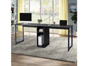 Home Office Desk 2-Person Desk Large Double Workstation Desk Computer Desk Writing Table Gaming Desk with Storage