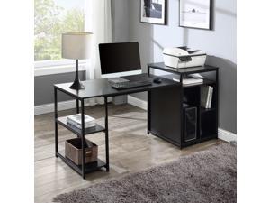 Home Office Computer Desk Writing PC Table Gaming Desk with Storage Shelf CPU storage space and Printer Stand Space Saving Design