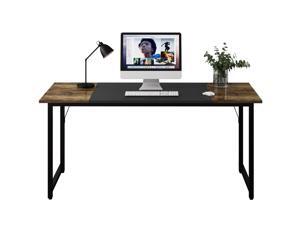 56Inch Computer Desk Home Office Desk Writing Table Study Desk Gaming Desk with A Contrasting Color Splice Board Design , Black Metal Frame 56Inch Computer Desk Home Office Desk Writing Table Study Desk Gaming Desk with A Contrasting Color Splice Board Design , Black Metal Frame