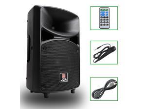 Active PA Speaker System, 8 inch Compact And Portable DJ speakers with Bluetooth MP3/SD/FM/Remote Control/Wired microphone