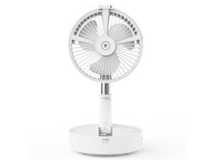 Foldable USB Table/Floor Air Circulator Cooling Fan with Telescopic Drawing Rod,for Indoor,Outdoor,Picnic,Camping,Travel, White/Pink (White)
