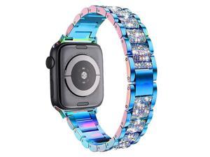 Gemdeck Apple Watch Band All Seriesdiamond Rhinestone Stainless Steel Metal Wristband Strap 42mm44mm colorful
