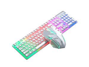 Gemdeck Mechanical Gaming Keyboard, Multi Color RGB Illuminated LED Backlit Wired Keyboard White