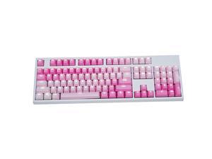 Gemdeck Mechanical Gaming Keyboard, 104 Keys White Backlit Keyboards, USB Wired Keyboard Pink