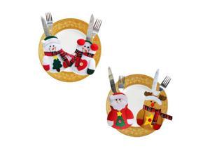 Gemdeck 8pcs Christmas Santa Silverware Holders Stand Pocket Knife Fork Bag