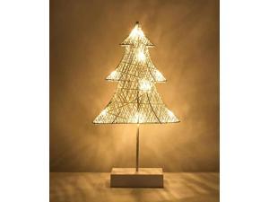 Gemdeck Desktop Christmas Tree Lamp Battery Cotton Thread Mini Christmas Tree with Lights