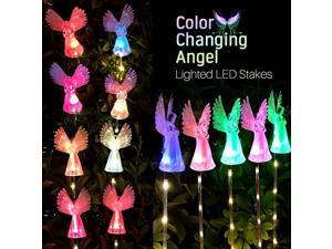 Gemdeck 2Pack Solar Powered Angel Lights Outdoor Garden Stake Light Waterproof With Fairy Angel