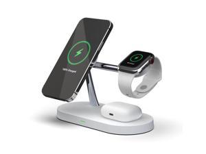 Gemdeck Mag Safe Charger with Stand Magnetic iPhone Charger 3in1 Wireless Charging Station for Apple iPhone 141312 Series iWatch Ultra876 Airpods Pro White