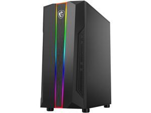 MSI PAG LAEVATAIN 100R ATX/ Micro-ATX/ Mini-ITX Mid Tower RGB Gaming Case-Black, SPCC/ Plastic/ Tempered Glass Side Transparent/Support 240mm Radiator  MSI Computer Case