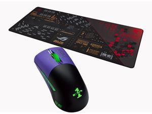 ASUS ROG Keris Wireless EVA Edition Green & Purple Gaming Mouse (Wired USB 2.0 Optical 16000 dpi ,Bluetooth 5.1,Support AURA SYNG Gaming mouse + ROG Scabbard II EVA Edition Mouse Pad
