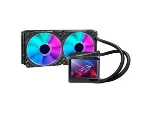 ASUS ROG Ryujin II 240 ARGB all-in-one liquid CPU cooler 240mm Radiator (3.5"  8 bit color LCD, 2x ROG AF 12S ARGB FANS, compatible with Intel LGA1700,1200 and AM4 socket)