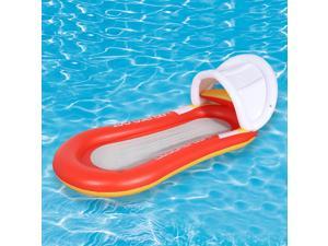 Inflatable Pool Floats Unisex Swimming Pool Loungers, Foldable Backrest Floating Bed, Covered Swimming Pool Lake Pond Inflatable Floating Chair Lounge,for Backyard/Outdoor Swimming pool
