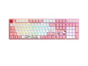 Akko 5180S Hello Kitty Collaboration Gaming Mechanical Keyboard TTC Princess Switch, 108 Keys RGB Backlit Keys PBT Keycaps Detachable USB Type-C, Pink Keyboard Hello Kitty Keyboard