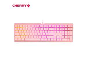 Cherry MX BOARD 3.0S RGB G80-3874HYAEU-9 Pink Mechanical Keyboard, Full Size Keyboard 108 Keys RGB Backlit Keys ABS Keycaps Cherry Red Switch, Pink Keyboard, Cherry Gaming Keyboard