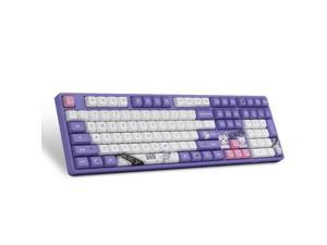 5108B PLUS Sanrio Kuromi Wireless Gaming Mechanical Keyboard CS Crystal Switch, JDA Height 108 Keys RGB Backlit Keys PBT Keycaps N-key Rollover, Purple Keyboard Kuromi Keyboard