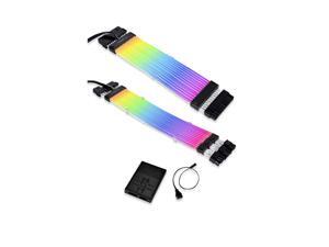 LIAN LI STRIMER PLUS V2 24 Pin Addressable RGB Power Extension Cable and LIAN LI Strimer Plus V2 Triple 8 Pin Addressable RGB VGA Power Cable