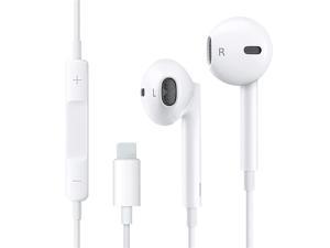 Earphones For Apple Phones iphone X XS 7 8 Plus 11 12 13 14 Wired Headphones Ear Buds with Builtin Mic  WHITE