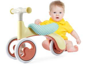 Baby Balance Bike, Adjustable Baby Bicycle for 1 Year Old,Toddler Bike Toddler Riding Toys for Boys Girls No Pedal 3 Training Wheels,Birthday Gift,Yellow