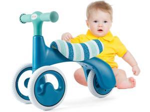 Baby Balance Bike, Adjustable Baby Bicycle for 1 Year Old, Toddler Bike Toddler Riding Toys for Boys Girls No Pedal 3 Training Wheels, Birthday Gift, Blue