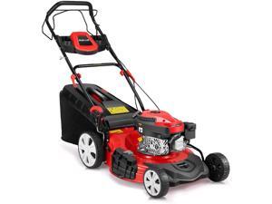 Erommy Lawn Mower Trimming Mower 4-in-1 Rear Wheel 173cc OHV Drive Trimmer with 16 Gal Grass Box,8 Adjustable Mower Heights