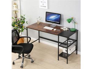Erommy Industrial Computer Desk with Storage Shelves,55 inch Modern Sturdy Writing Desk,PC Table with Grid Drawer,Home Office Desk Workstation for Home Office, New Vintage