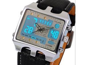 Men Sports Alarm Waterproof Analog Digital Stainless Steel Buckle WristWatch Men Sports Alarm Waterproof Analog Digital Stainless Steel Buckle WristWatch
