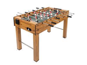 48 Inch Football Table with Plastic Cup Holder, Log Color 48 Inch Football Table with Plastic Cup Holder, Log Color