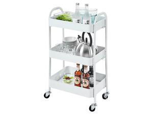 Balight 3 Tier Storage Cart Kitchen Bathroom Mobile Shelving with Wheel clamp white Balight 3 Tier Storage Cart Kitchen Bathroom Mobile Shelving with Wheel clamp white