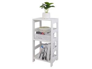 Balight Wooden Bookshelf Rack 3 Tier Bookcase Shelf Storage Organizer, White Color Balight Wooden Bookshelf Rack 3 Tier Bookcase Shelf Storage Organizer, White Color