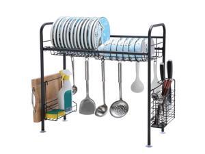 Balight Stainless Steel Single Layer, Inner Length 90cm Kitchen Bowl Rack Shelf Black